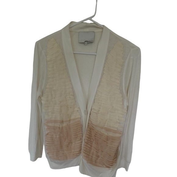 3.1 Phillip Lim Cream Grosgrain Trim Cardigan Size S – Unique - Picture 3 of 9